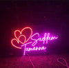 Custom Neon Couple Name Light with Hearts