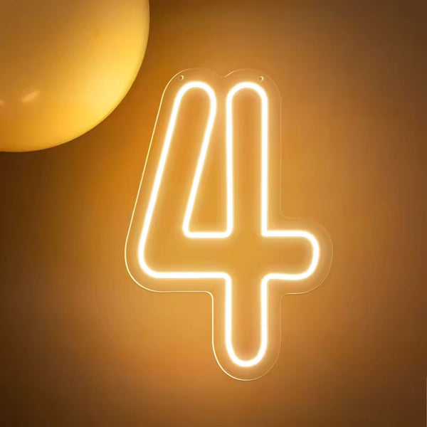 1-9 Neon LED Number Lights (12 Inch) | Happy Birthday Decoration Light | Party, Wedding & Room Decor Neon Sign
