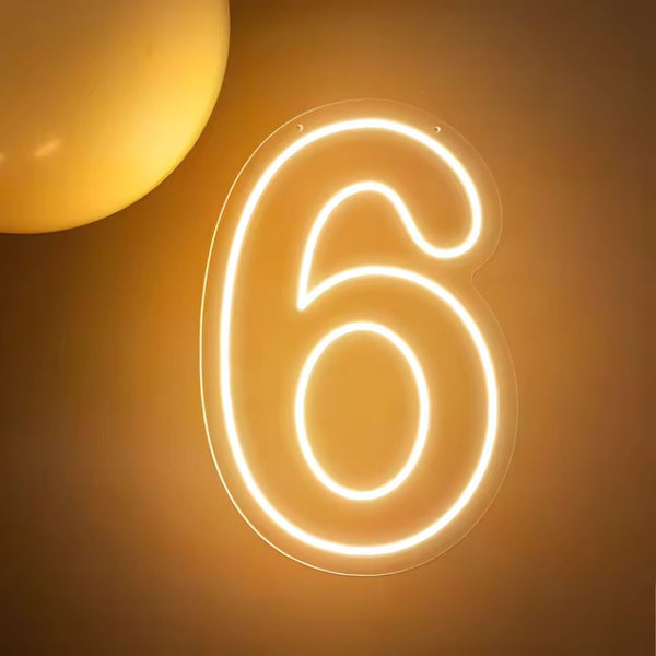 1-9 Neon LED Number Lights (12 Inch) | Happy Birthday Decoration Light | Party, Wedding & Room Decor Neon Sign