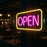 Neon "OPEN" Sign Board – 12x6 Inch LED Light for Bar, Hotel, Shop, Cafe & Restaurant