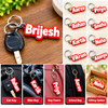 Personalized name keychain with custom names for car keys, bike keys, bags and gifting