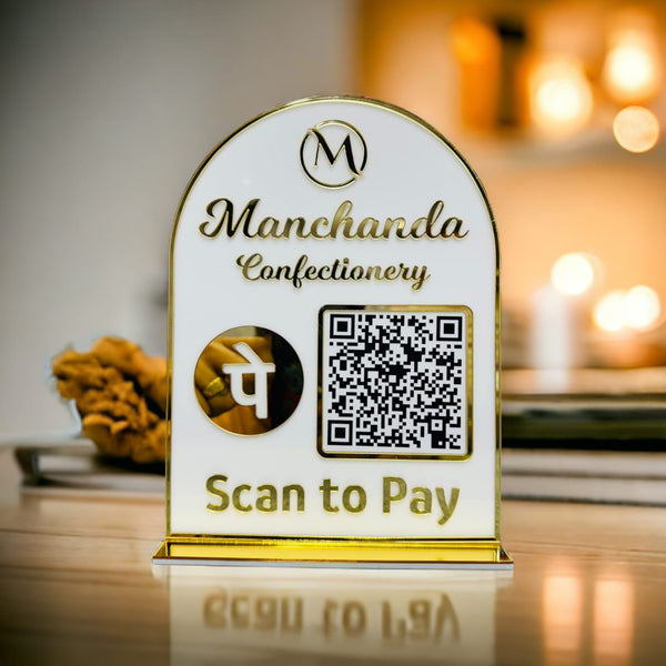 Personalized PhonePe QR Acrylic Standee – Scan to Pay Counter Display