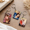 Set of personalized photo keychains for gifting