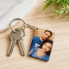 Personalized photo keychain attached with keys