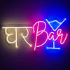 Ghar Bar Neon Sign – Premium LED Neon Light for Home Bar, Pub, Café & Lounge Wall Decor