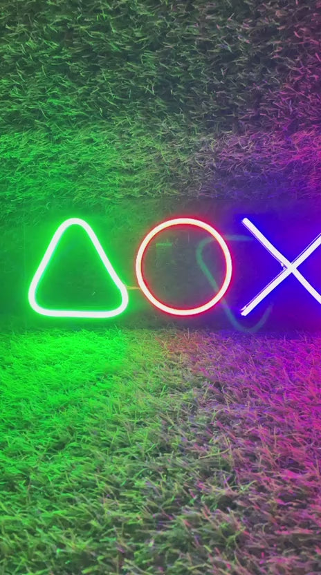 Play Station Icons Neon Sign 14x46 cm Video 
