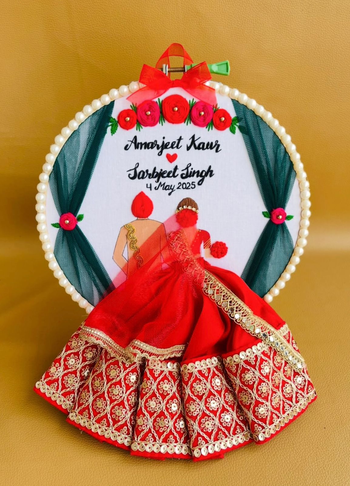 Custom Embroidery Hoop for Wedding, Anniversary & Birthday | Personalized Handmade Hoop Wall Decor