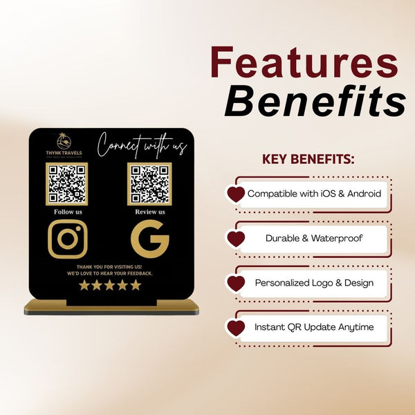 QR Code Stand – Double QR Display Standee for Business