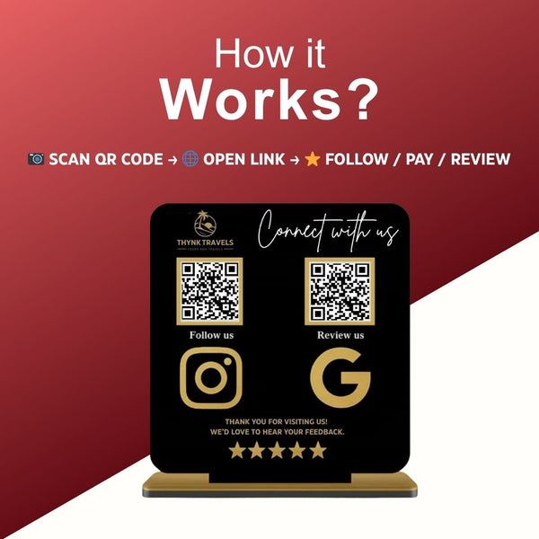 QR Code Stand – Double QR Display Standee for Business