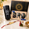 Personalized Rakhi gift combo for brother with BRO photo magnet, custom Rakhi, mug and traditional essentials