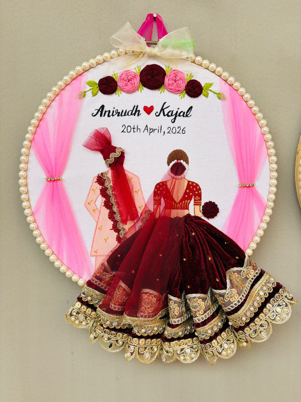 Custom Embroidery Hoop for Wedding, Anniversary & Birthday | Personalized Handmade Hoop Wall Decor