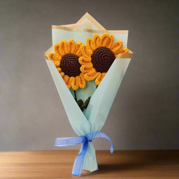 Sunflower bouquet gift with same day delivery in Jaipur premium sky wrap design