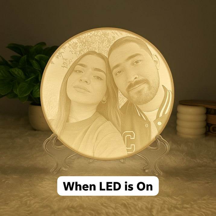Customized 3D Photo Lamp – Personalized LED Lithophane Night Light Gift for Couples, Anniversary, Birthday
