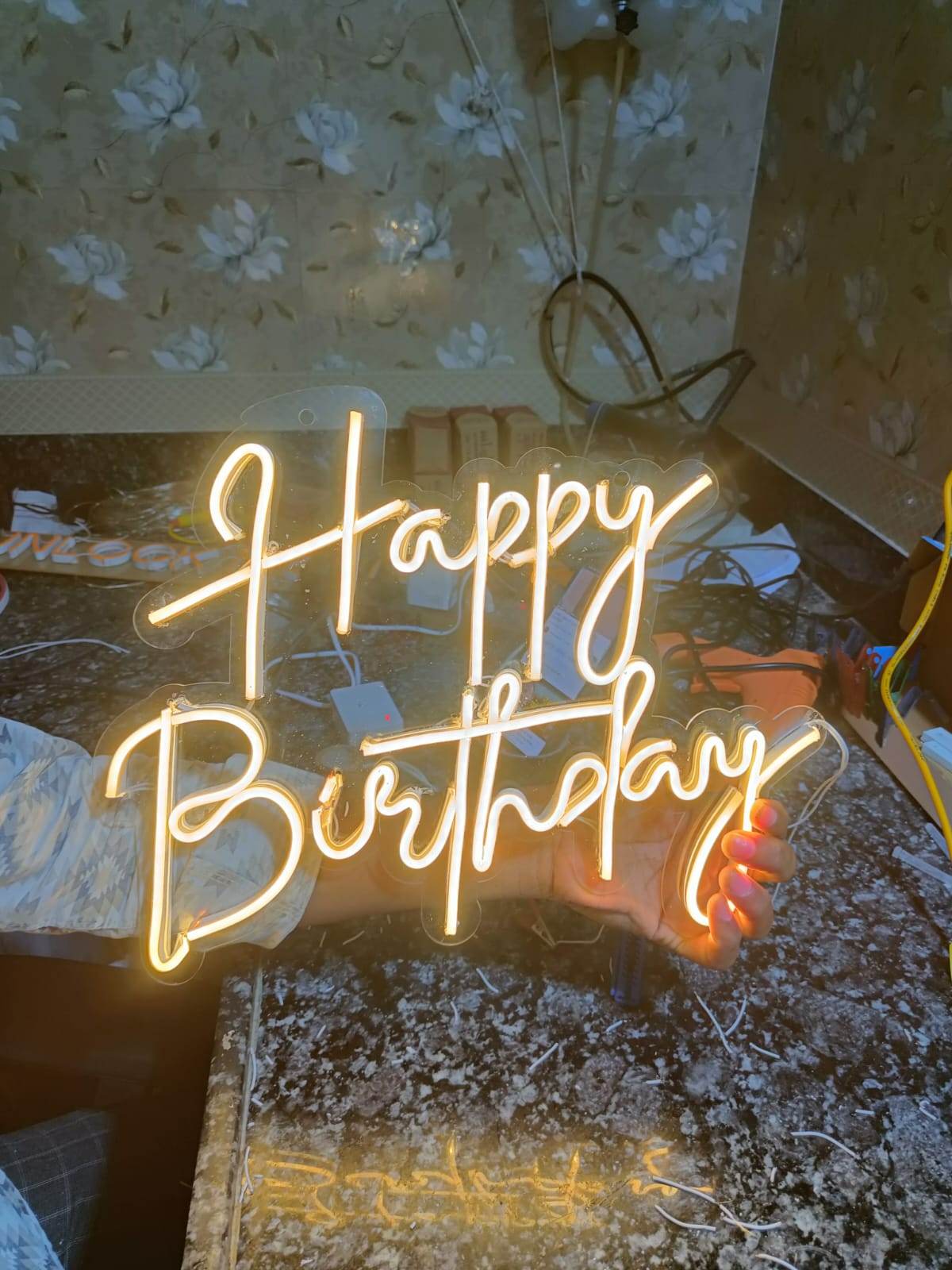 Custom "Happy Birthday" Neon Sign – LED Light Wall Decor for Birthday Parties & Events - Image 2