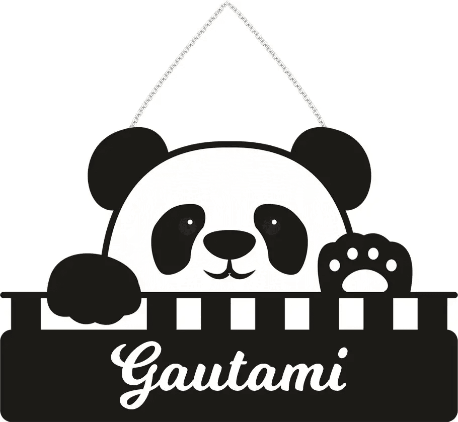 Customized Wooden Name Plates for Kids – Cute Panda Design with Name