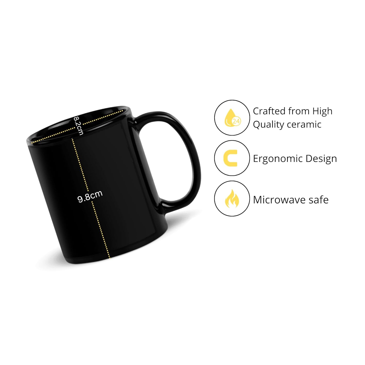 Personalized Name Mug – Custom Black Ceramic Coffee Mug - Image 4