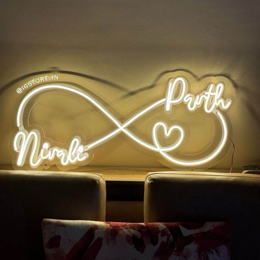 Custom Infinity Couple Name Neon Light Love LED Sign - Image 2
