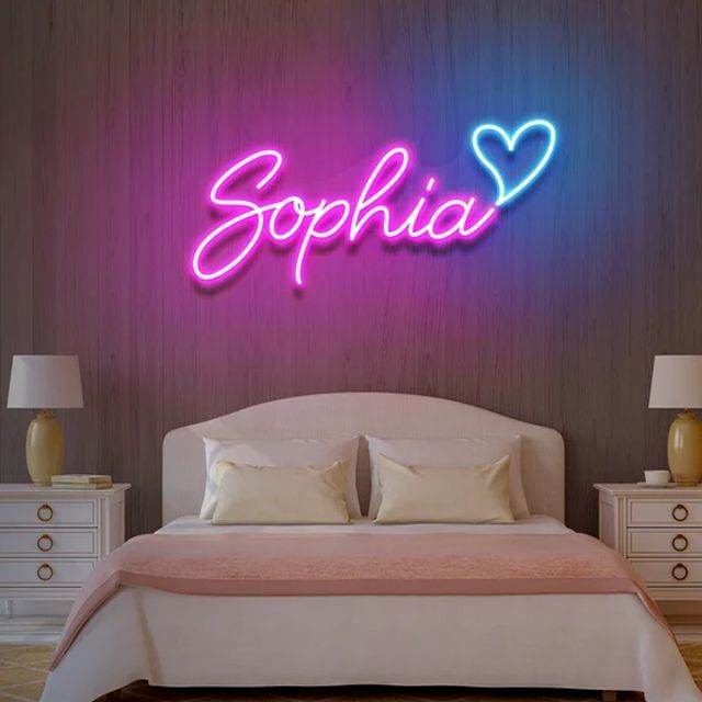 Custom Name Neon Sign – Personalized LED Wall Decor with Heart Shape | Bedroom & Birthday Gift - Image 5