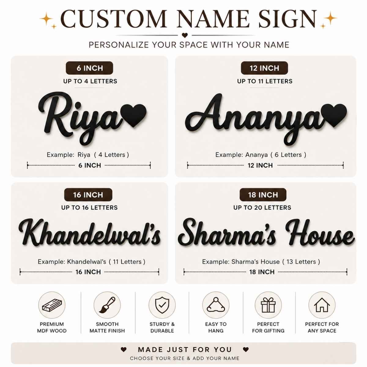 Wooden Name Plate – Customized Wall Décor - Image 10