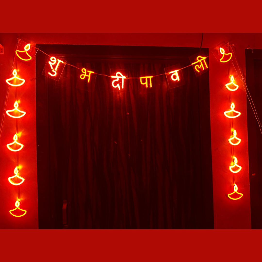 Shubh Deepawali Neon LED Lights | Diwali Decoration for Wall & Door - Image 2