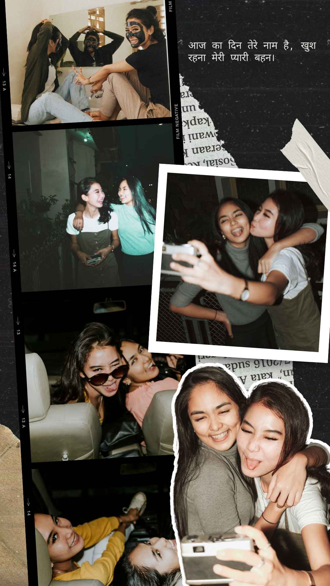 Happy Birthday Sister Photo Collage Template | Instagram Story Design