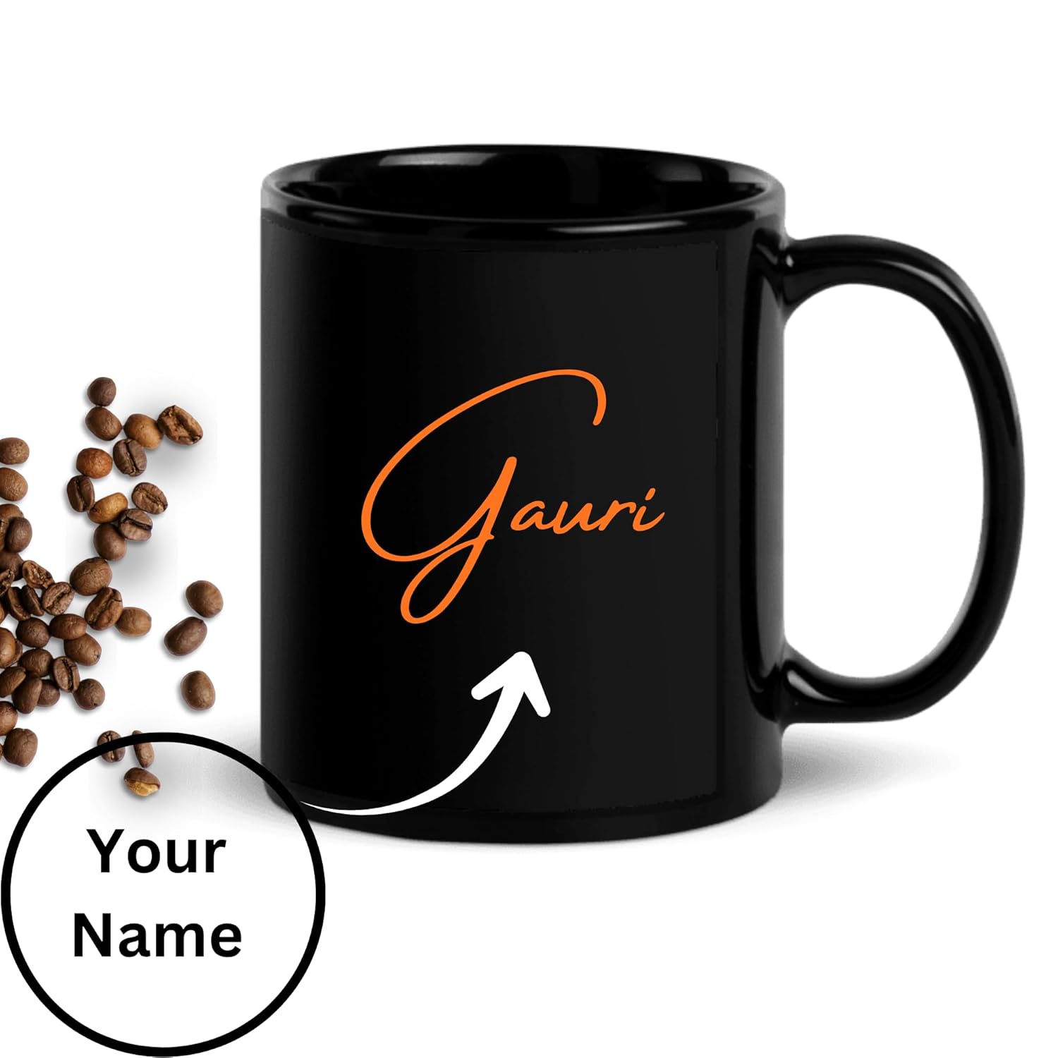 Personalized Name Mug – Custom Black Ceramic Coffee Mug - Image 2