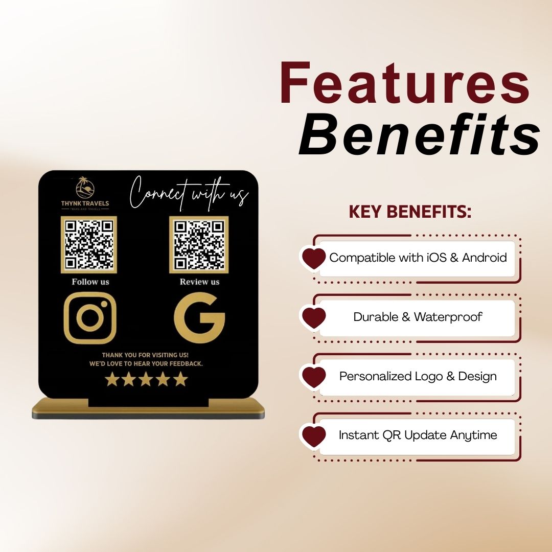 QR Code Stand – Double QR Display Standee for Business - Image 2