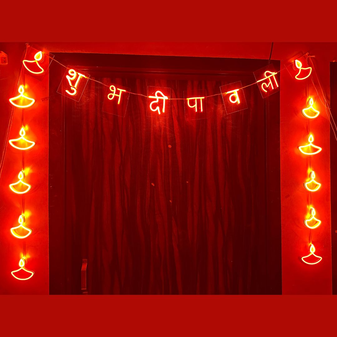 Shubh Deepawali Neon LED Lights | Diwali Decoration for Wall & Door - Image 4