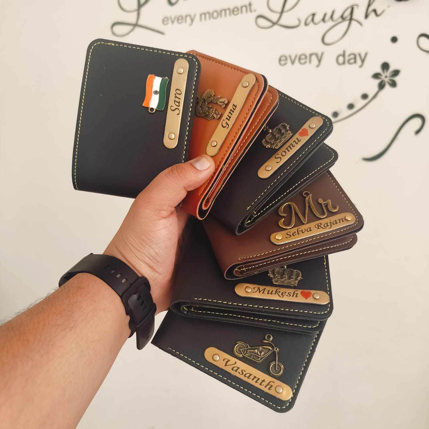 Personalized Men's Wallet β Custom Name & Charm Leather Wallet | Gift Box Included